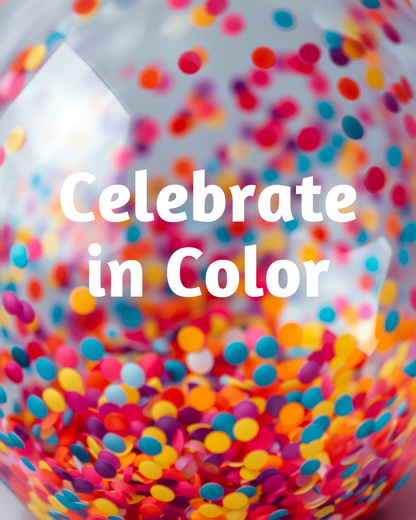 Confetti Filled Balloons with Free Ribbon - Rainbow colours