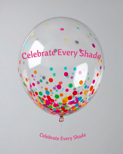 Confetti Filled Balloons with Free Ribbon - Rainbow colours