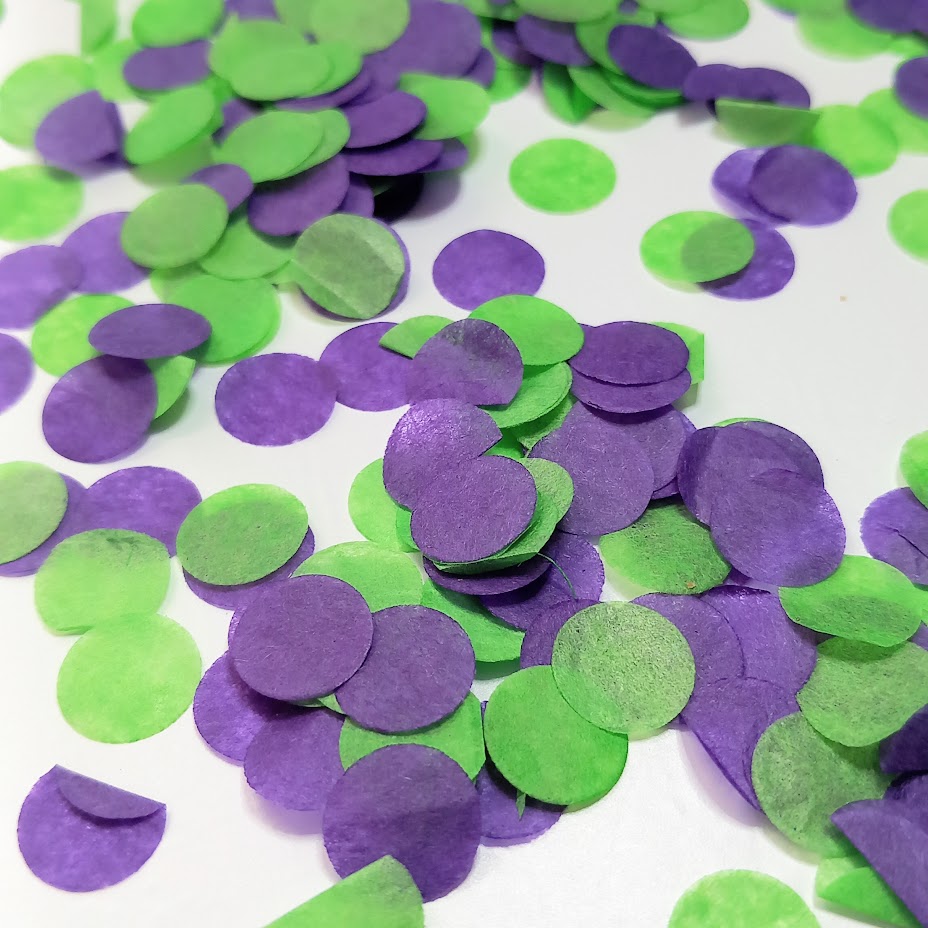 Biodegradable Wedding Confetti -  Purple and Apple Green