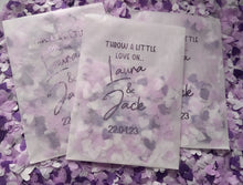 Load image into Gallery viewer, Biodegradable Wedding Confetti Bags - Purple, Pale Pink and Cream