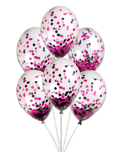 Confetti Filled Balloons with Free Ribbon - Halloween or Gothic Colours - Party or Wedding