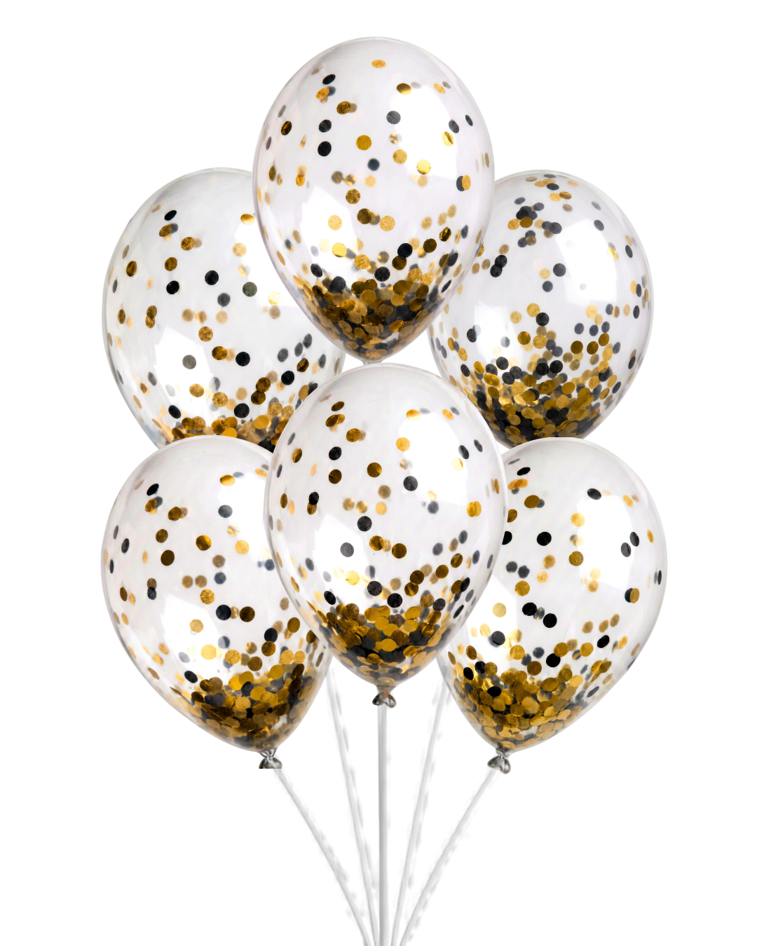 Confetti Filled Balloons with Free Ribbon - Halloween or Gothic Colours - Party or Wedding