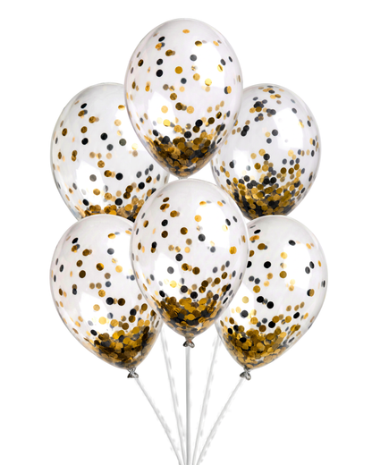 Confetti Filled Balloons with Free Ribbon - Halloween or Gothic Colours - Party or Wedding
