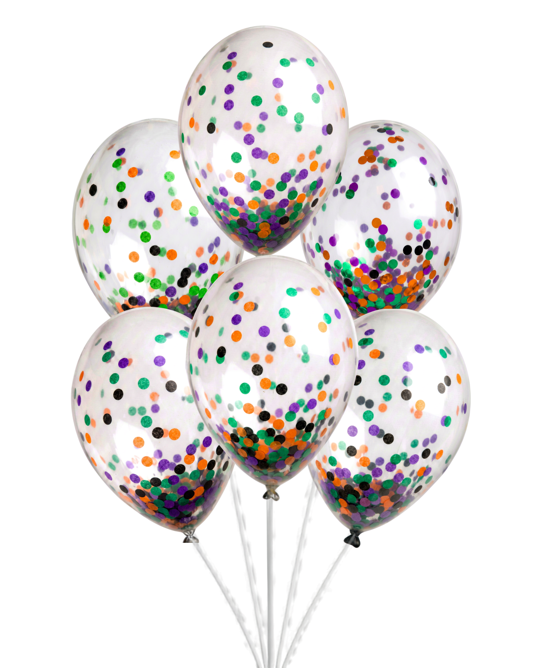 Confetti Filled Balloons with Free Ribbon - Halloween or Gothic Colours - Party or Wedding