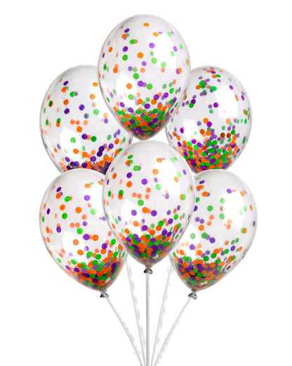 Confetti Filled Balloons with Free Ribbon - Halloween or Gothic Colours - Party or Wedding