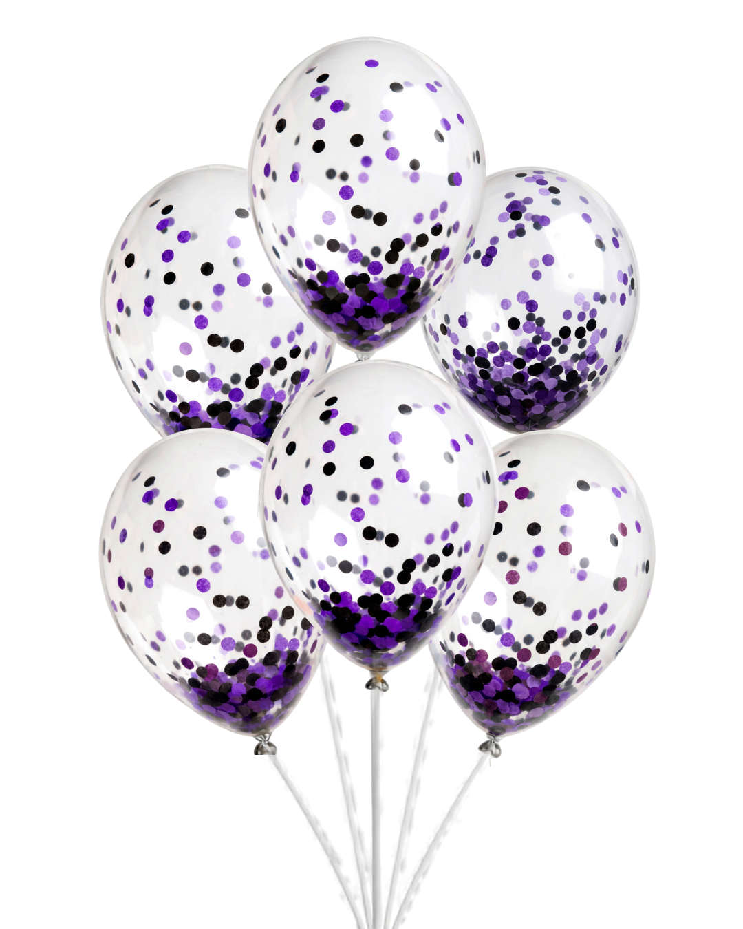 Confetti Filled Balloons with Free Ribbon - Halloween or Gothic Colours - Party or Wedding
