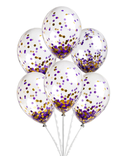 Confetti Filled Balloons with Free Ribbon - Halloween or Gothic Colours - Party or Wedding