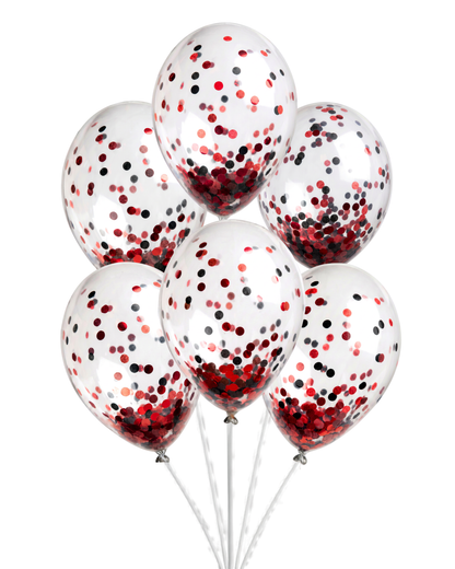 Confetti Filled Balloons with Free Ribbon - Halloween or Gothic Colours - Party or Wedding