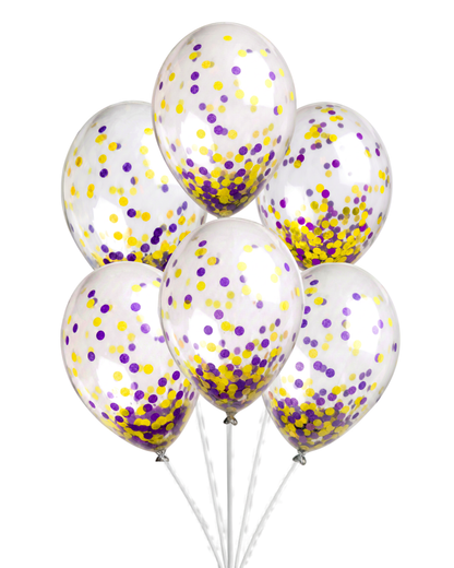 Confetti Filled Balloons with Free Ribbon - Halloween or Gothic Colours - Party or Wedding