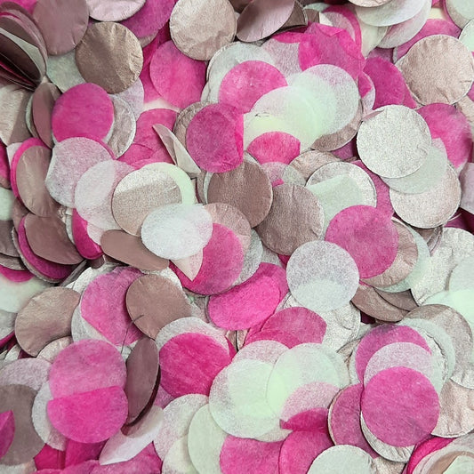 Biodegradable Wedding Confetti -  Fuchsia Pink, Cream and Rose Gold