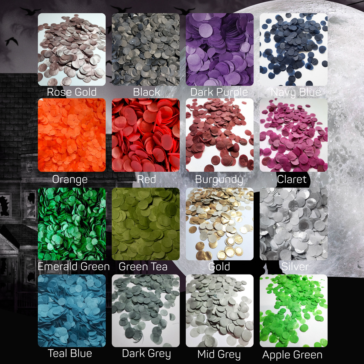 Biodegradable Tissue Paper Halloween  Gothic Wedding Confetti - Skulls - Spiders - Bats - Pumpkins