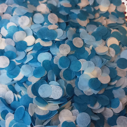Biodegradable Tissue Paper Wedding Confetti - Teal Blue and Cream