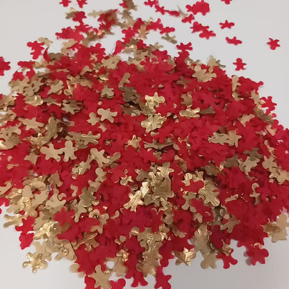 Biodegradable Christmas Gingerbread Wedding Confetti Red Gold