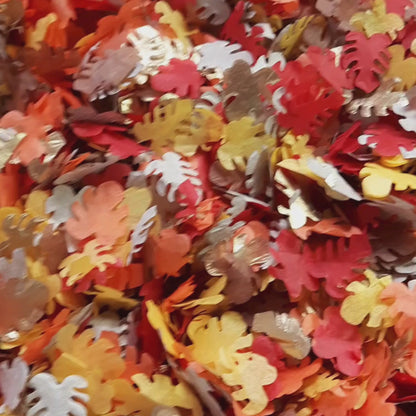 Eco Biodegradable Autumn Wedding Palm Leaf Confetti - Orange, Gold, Red, Yellow and Brown