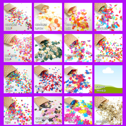 Biodegradable Wedding Confetti Glassine Bags - Curly Mr and Mrs