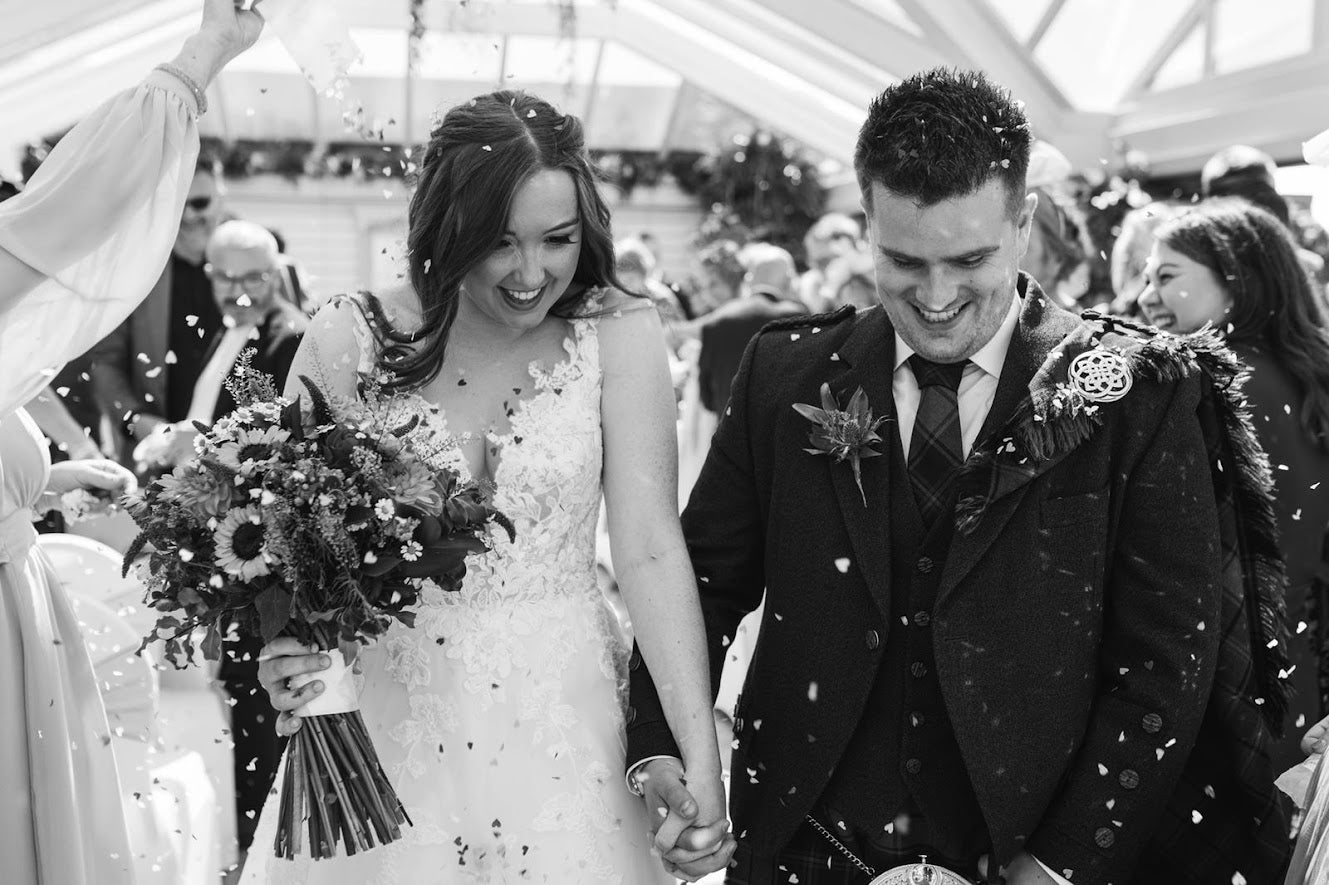 Biodegradable Wedding Confetti - Lilac, Black and Silver