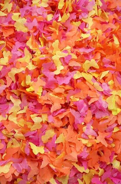 Eco Biodegradable  Butterfly Confetti - Fuchsia Pink, Yellow and Orange