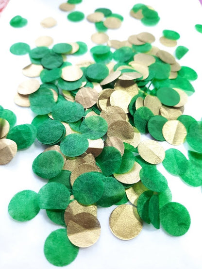 Eco Biodegradable Wedding Confetti - Dark Green and Gold