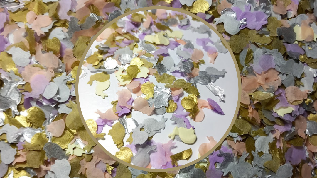 Eco Biodegradable  Confetti - Peach, Gold, Lilac, Silver, Cream