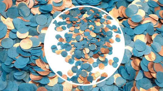 Biodegradable Wedding Confetti - Copper and Teal Blue