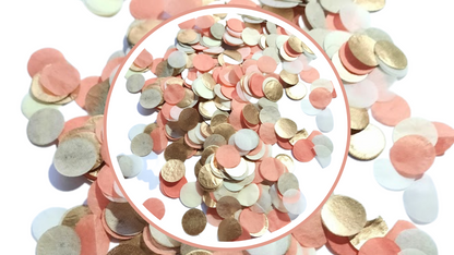 Biodegradable Wedding Confetti - Coral, White and Gold