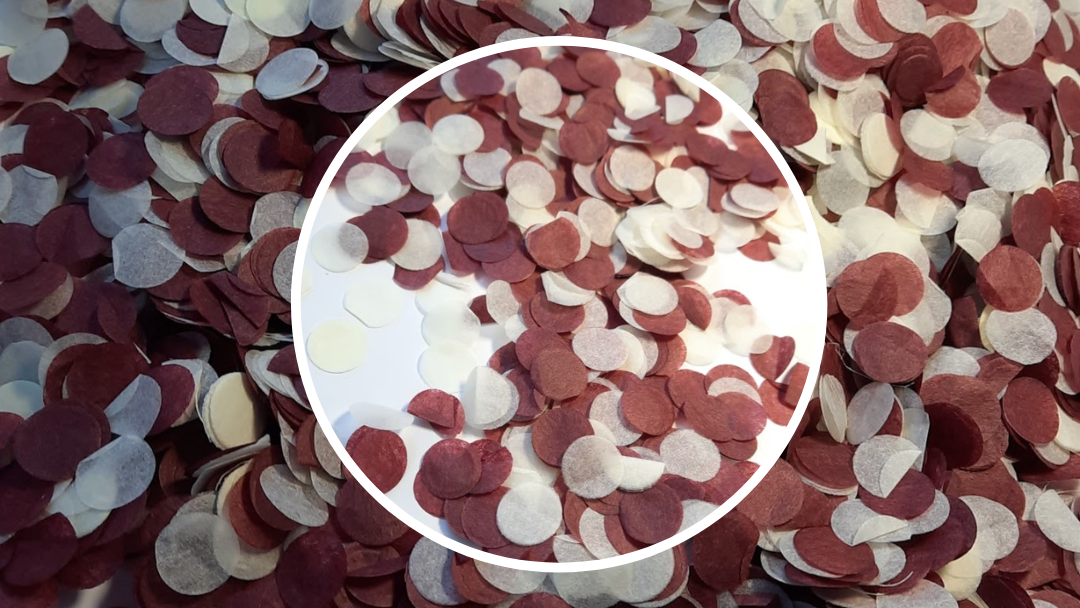 Biodegradable Wedding Confetti - Cream and Burgundy