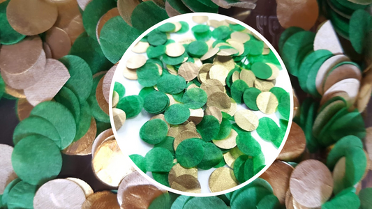 Biodegradable Wedding Confetti - Dark Green and Gold