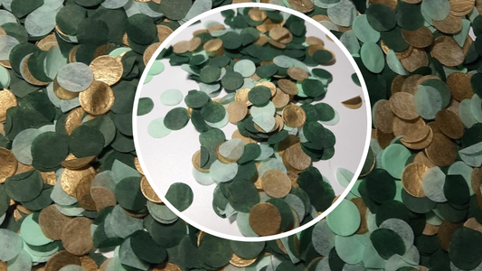 Biodegradable Wedding Confetti - Deep Green, Mint Green  and Gold