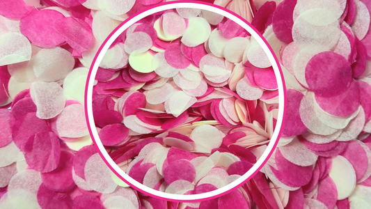 Biodegradable Wedding Confetti -  Fuchsia Pink and Cream