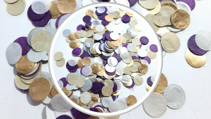 Biodegradable Wedding Confetti -  Gold, Purple and Silver