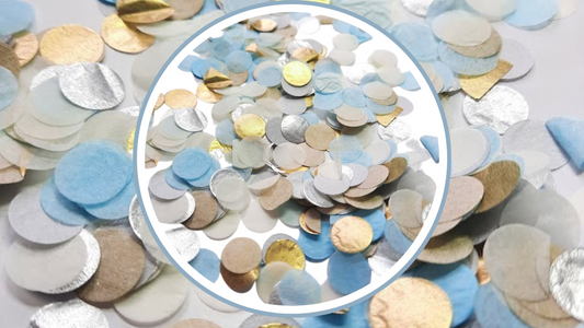 Biodegradable Wedding Confetti -  Gold, Pale Blue, Cream and Silver