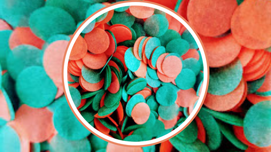 Biodegradable Wedding Confetti - Orange and Dark Green