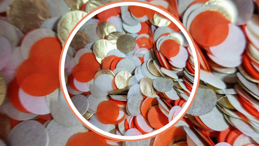 Biodegradable Wedding Confetti - Orange, Gold and White