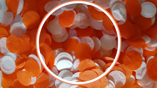 Biodegradable Wedding Confetti - Orange and White