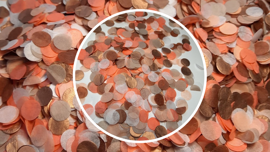 Biodegradable Wedding Confetti - Orange, Brown, Peach, Copper, White and Beige