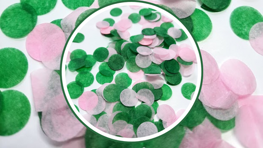 Biodegradable Wedding Confetti - Pale Pink and Dark Green