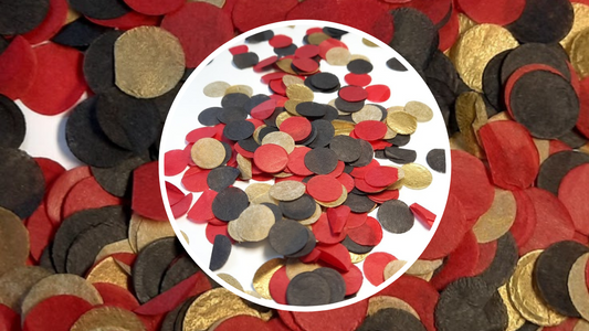 Biodegradable Wedding Confetti -  Red, Gold and Black