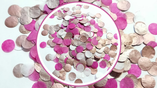 Biodegradable Wedding Confetti -  Rose Gold, Fuchsia Pink and Cream