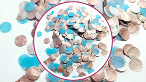 Biodegradable Wedding Confetti - Rose Gold and Turquoise Blue