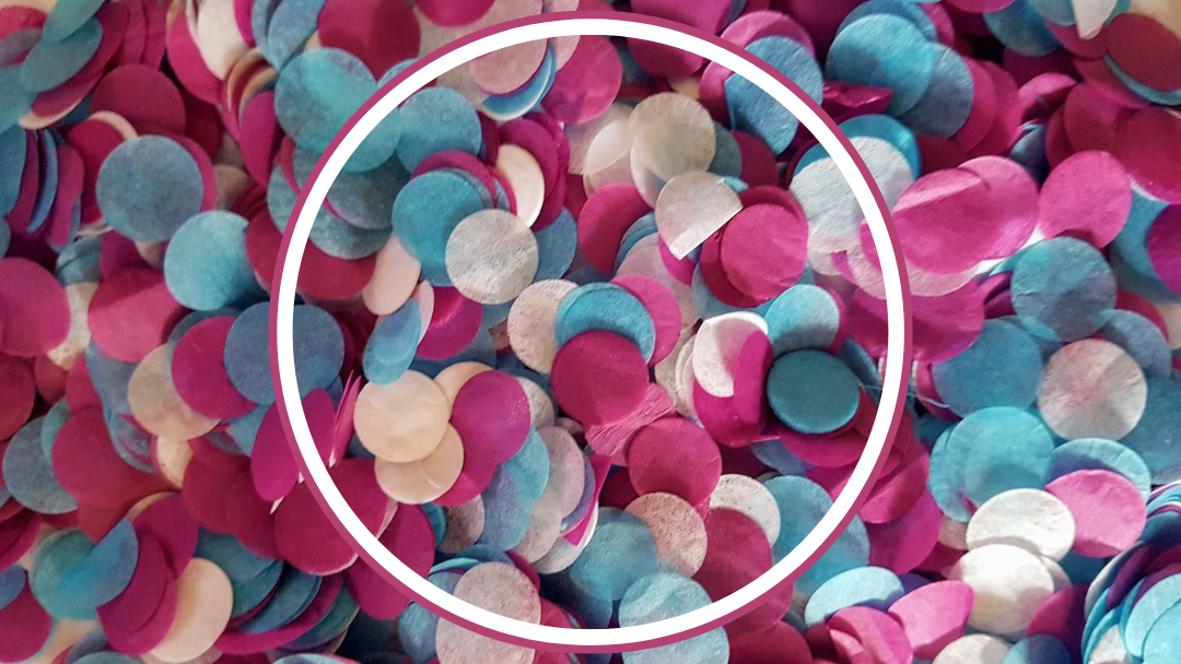 Biodegradable Wedding Confetti - White, Claret and Turquoise Blue