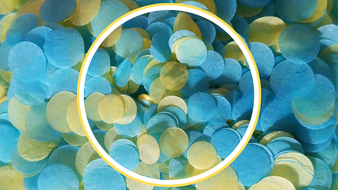 Biodegradable Wedding Confetti - Yellow and Turquoise Blue