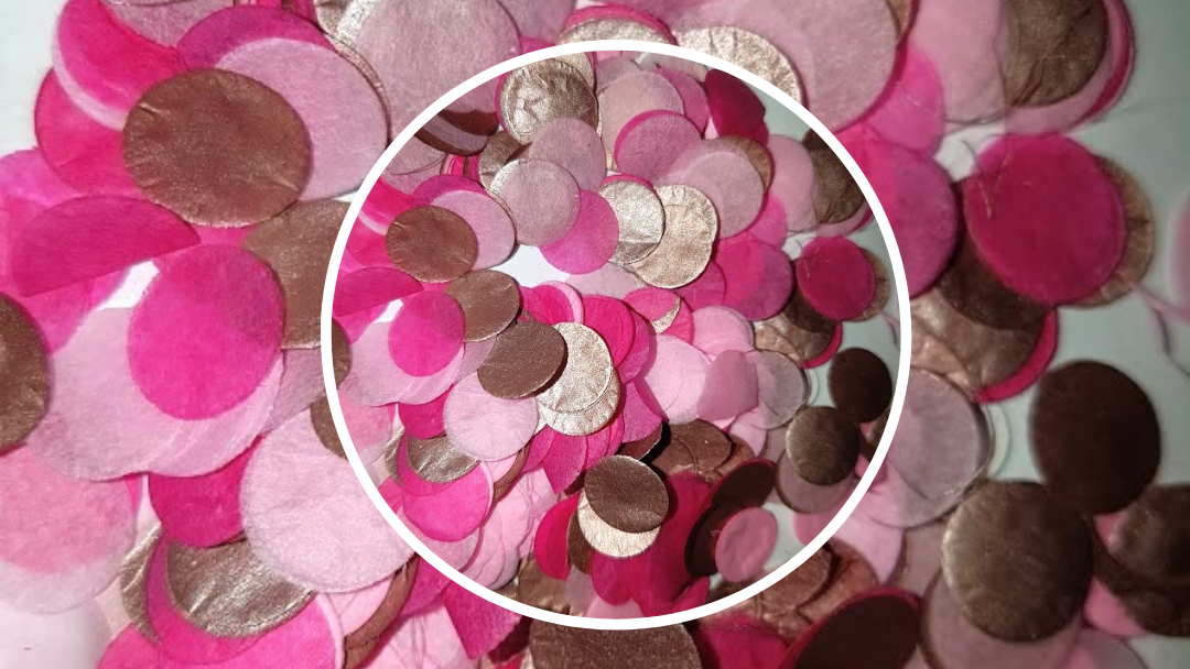 Biodegradable Wedding Confetti -  Rose Gold, Fuchsia Pink and Pale Pink