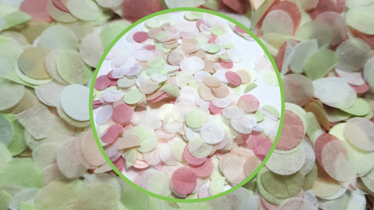 Biodegradable Wedding Confetti -  Willow Sage Green, Blush, White and Rose Pink