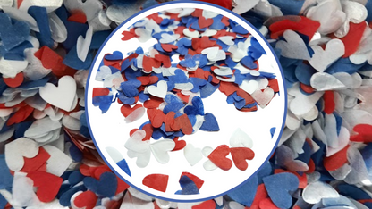 Biodegradable Wedding Confetti -  Red, White, Royal Blue and White