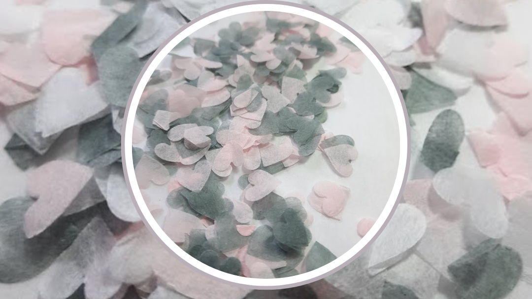 Biodegradable Wedding Confetti - White, Pale Pink and Dark Grey