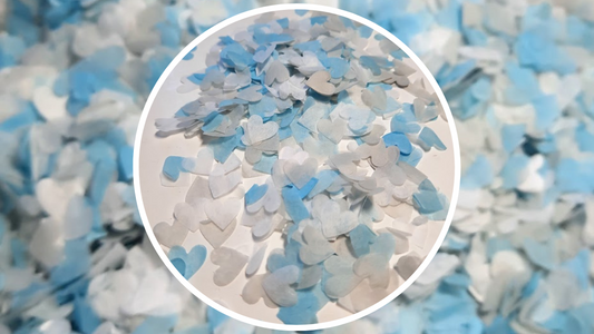 Eco Biodegradable Baby Shower & Wedding Confetti - Pale Blue, White, Light Grey