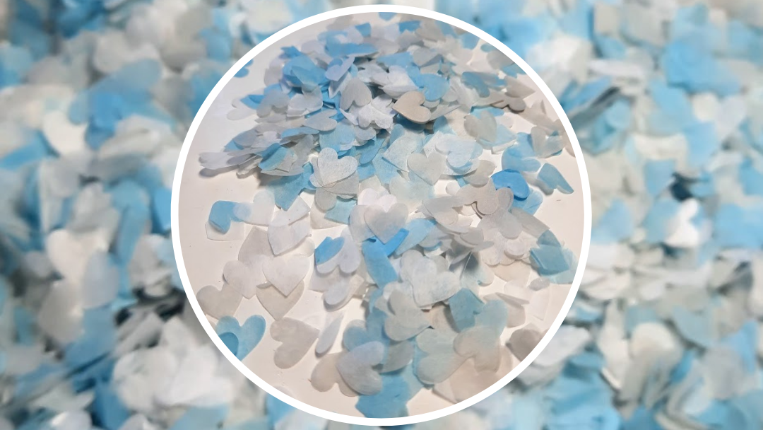 Biodegradable Wedding Confetti -  Light Grey, Pale Blue and White
