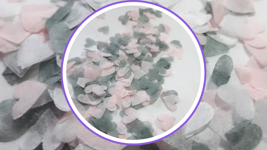 Biodegradable Wedding Confetti -  Mid Grey, Pale Pink and White