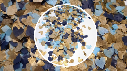 Biodegradable Wedding Confetti - Navy Blue, Pale Blue and Gold