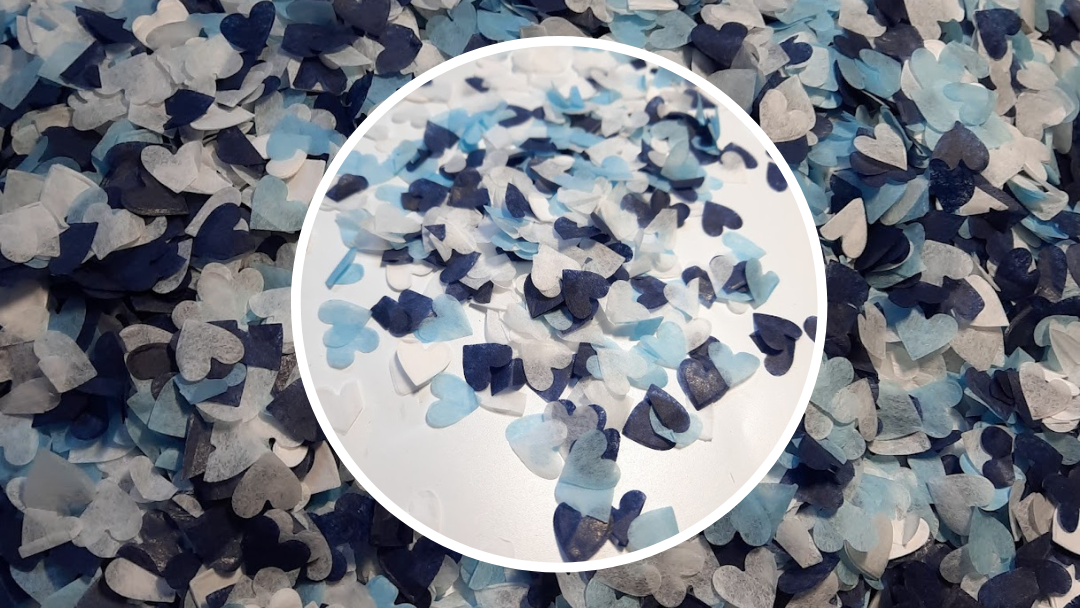 Biodegradable Wedding Confetti - Navy Blue, Pale Blue and White